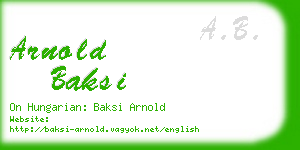 arnold baksi business card